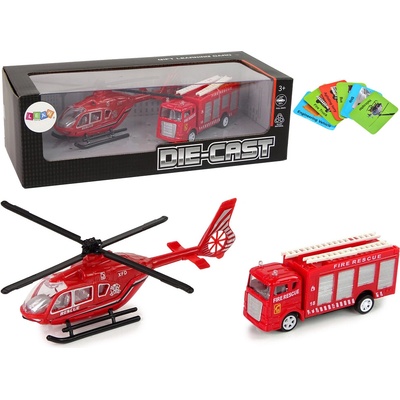 Mamido Set Autek Fire Brigade Tension Helicopter Red