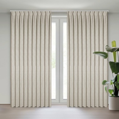 Takoy Béžový závěs s plátnovou vazbou s melírovým efektem 125x270 cm (uvedený rozměr je hotový) flex systém - JULA-HF-478583 | 125 x 270 cm