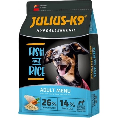 Julius-K9 JULIUS-K9® High Premium Fish Rice - Хипоалергенна суха храна за кучета с риба и ориз - 12 кг, Унгария - 312620