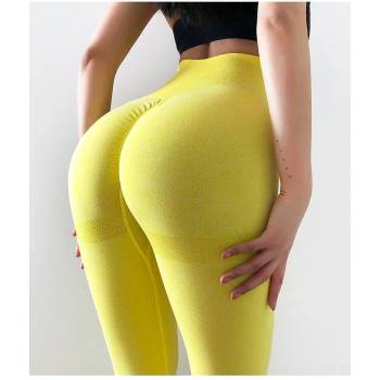 Image 1 of Charon Дамски, Спортен клин с висока талия, Повдигащ ефект, Charon S Shape, Жълт (ZYLG09-YELLOW-SIZE-L)