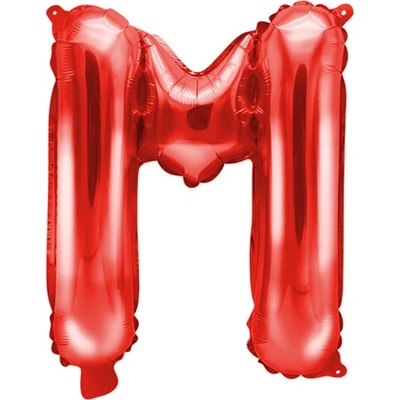 PartyDeco Balónek fóliový písmeno M 35cm červený