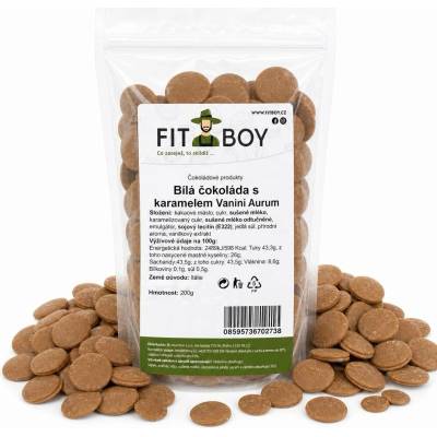 Fitboy Bílá s karamelem Vanini Aurum 200 g