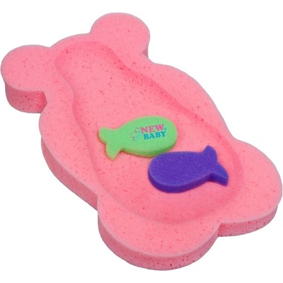 New Baby Pěnová podložka do vany Basic medvěd růžová