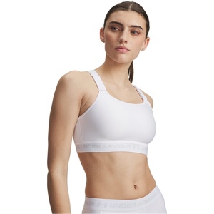 Under Armour Womens HeatGear® Crossback High Impact Sports Bra - White/Halo Gray