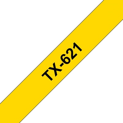 Ламинирана лента Original Brother Black on Yellow TX621 за E105|E110|H100|H101|H105|H110|H111|P300|128|200|1000|1010|1090|1100|1 (TX621)