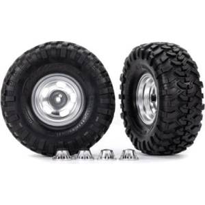 Traxxas колело 2.2", джанта с капачки полуматово хромирана, гуми Canyon Trail (2)