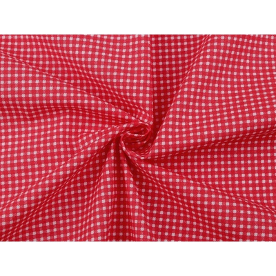 Prima-obchod Bavlněná látka / plátno mini káro, barva 7 (31) červená