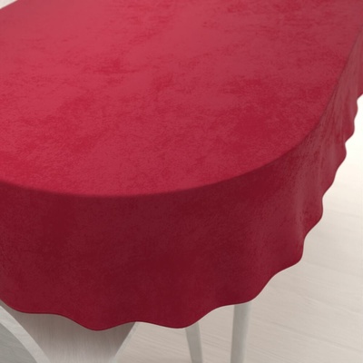 Biante Veľký zamatový oválny obrus Velvet Premium SVP-007 Malinovo červený 220x260 cm