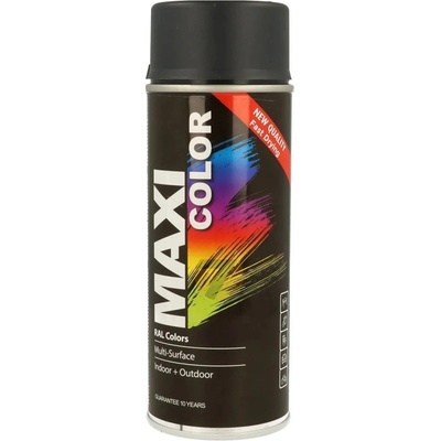 Maxi Color rýchloschnúca lesklá farba v spreji 400 ml RAL 7021 čiernosivá