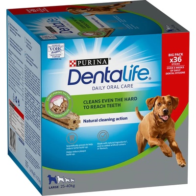 Dentalife 25% намаление! Лакомства за кучета Purina Dentalife Snacks - За големи (2 х 36 броя (12 x 106 г))