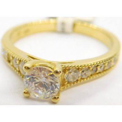 Klenoty Budín Mohutný zásnubní zlatý prsten se zirkony 5210046