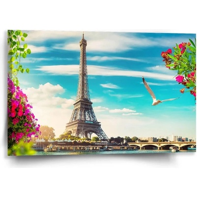 Sablio Obraz Paríž Eiffelova veža Mraky - 60x40 cm