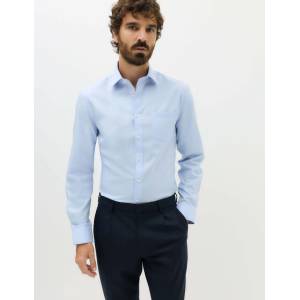 Marks & Spencer Риза Ultimate тесен фасон от чист памук с немачкаща обработка Marks & Spencer синьо Marks & Spencer | Sin | МЪЖЕ | 14.5