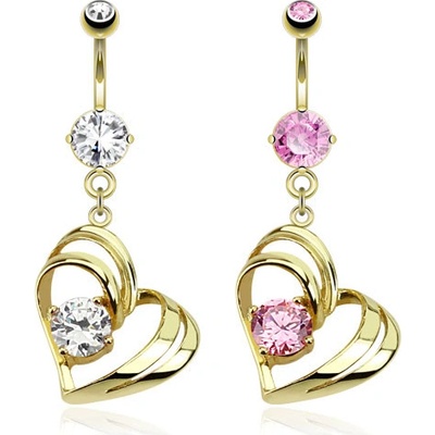 Marre piercing do pupíku srdce HWGDPN13163