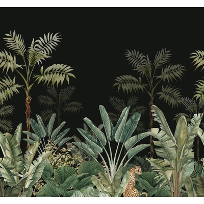 Esta Home 158950 Vliesová fototapeta džungľa palmy tropické listy leopard Paradise rozmery 300x279cm