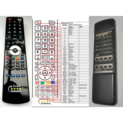 GENERAL SHARP RRMCG0033AWSA - съвместимо дистанционно управление на марката General (RRMCG0033AWSA)