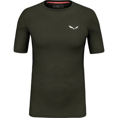 Salewa Мъжко мериносово термобельо Salewa Cristallo Warm AMR Tee Merino base layer - Dark Olive - размер 54 (015-1345-0815)