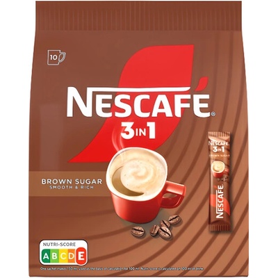 Nescafé 3v1 Brown Sugar káva instantná 10 x 16,5 g