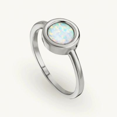 SilveAmo Stříbrný prsten Bílé očko KK2OPB1017 15 5