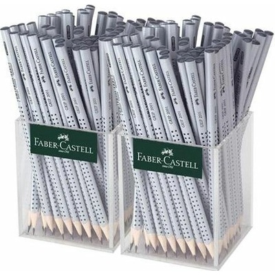 Grafitová ceruzka displej HB trojhranná Faber Castell "Grip 2001" strieborná
