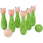 Bigjigs Toys - Дървен детски боулинг жабки 14 см