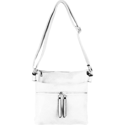 SANDRA dámska crossbody koženková kabelka Biela