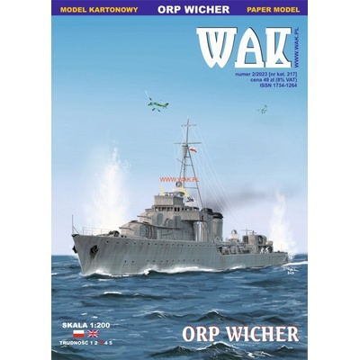 Papierový model torpédoborec ​​ORP "Wicher" I 1939