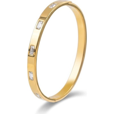 Marc Malone Elegantný pevný náramok s čírymi kryštálmi Doré MCB250400G