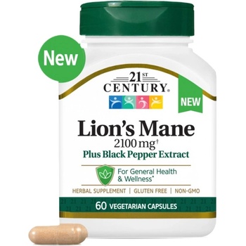 21st Century Lion's Mane + Black Pepper 525 mg [60 капсули]