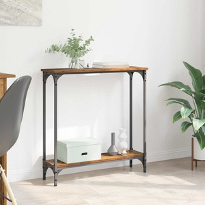 vidaXL Конзолна маса Старо дърво 75 x 22, 5 x 75 см Инженерна дървесина (882193)