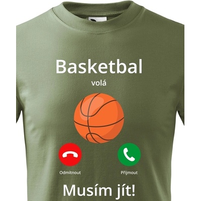 Dětské tričko Basketbal volá Musím jít! Military Canvas Dětské tričko Bezvatriko.cz 2364