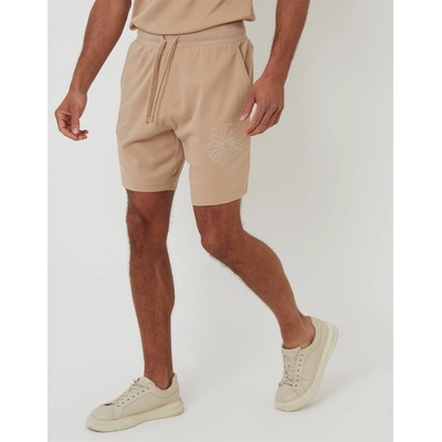 Threadbare Поларени къси панталони Threadbare Men's Ardsley Fleece Jogger Shorts - Stone