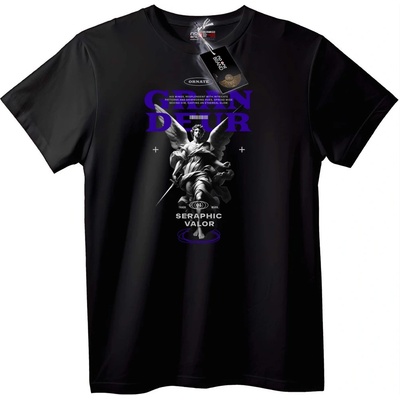 NOONEBRAND Тениска Серафичен Ангелски Кураж - S, Black