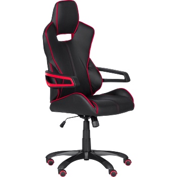 Bittel Геймърски стол Carmen 7513, До 130 кг, Еко кожа, Регулиране на люлеенето, Силиконови колелца, Черен/червен
