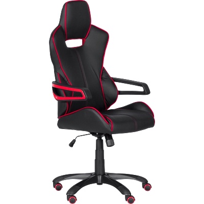 Bittel Геймърски стол Carmen 7513, До 130 кг, Еко кожа, Регулиране на люлеенето, Силиконови колелца, Черен/червен