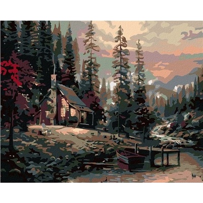 zuty Malování podle čísel Srub 50 x 40 cm vypnuté plátno na rám