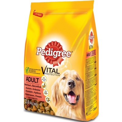 Pedigree Adult s hovädzím a hydinovým 2,6 kg