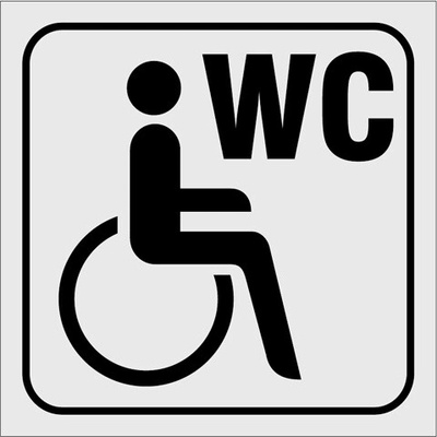 Značka WC pro invalidy, samolepicí fólie, 10 × 10 cm BZ FO659