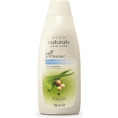 Avon Naturals Shampoo a kondicionér 2v1 s aloe a makadamovým olejem 700 ml