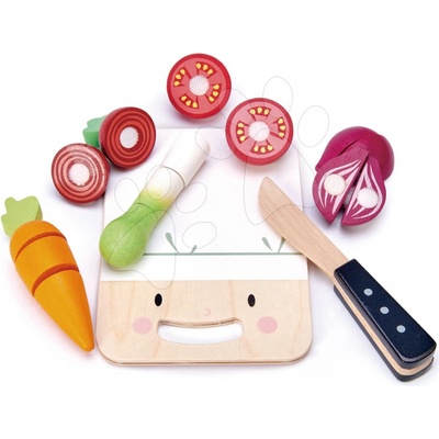 Tender Leaf Toys TL8274 Mini Chef Chopping Board drevená doska so zeleninou s nožom na krájanie