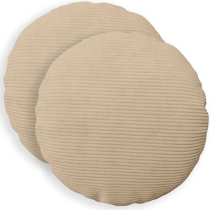 vidaXL Калъфка за възглавница 2 pcs HEERLEN Таупе Ø 60 cm кордурой (922939)