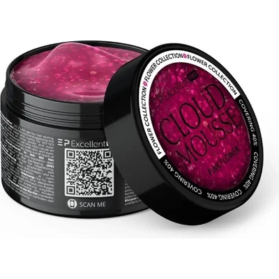 Excellent Pro stavební gel s kvítky Cloud Mousse pink flower 15g