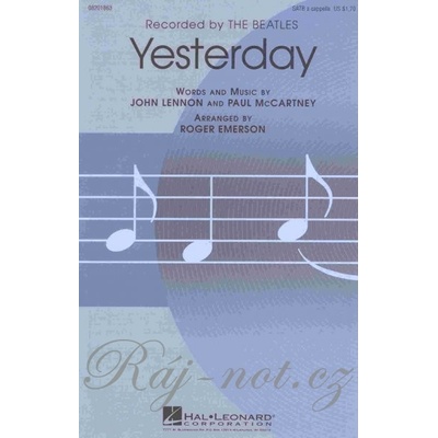 YESTERDAY pieseň pre zbor SATB a cappella