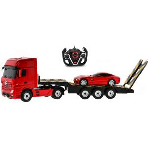 Rastar Aвтовоз с радиоправляема кола Rastar - Mercedes-Benz Actros с кола Mercedes AMG GT (74920) - baby