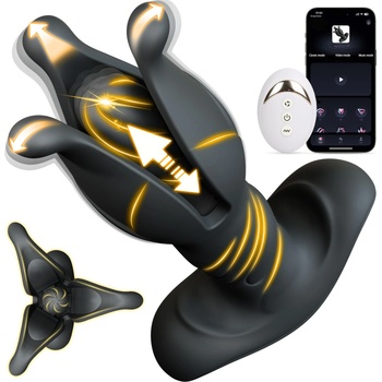 SuperLove Perfect Expander Thrusting & Vibrating Anal Plug with Remote & App Black