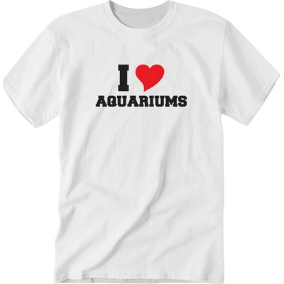 Aqua Merch tričko I Love Aquariums biela