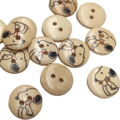 Knoflík dřevěný 15mm Snoopy – Sleviste.cz