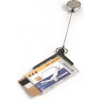 Visačka na 2 plastové karty s kotúčom DURABLE DE LUXE DUO PRO 85x54mm 10ks