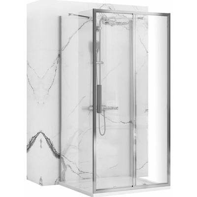 Rea Rapid Slide, 3-stenová sprchová kabína 120 (dvere) x 100(stena) x 100(stena) x 195 cm, 6mm číre sklo, chrómový profil, KPL-09108