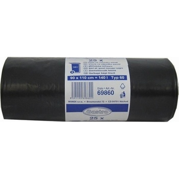 Gastro 140L 90x110cm 60um 25ks čierny